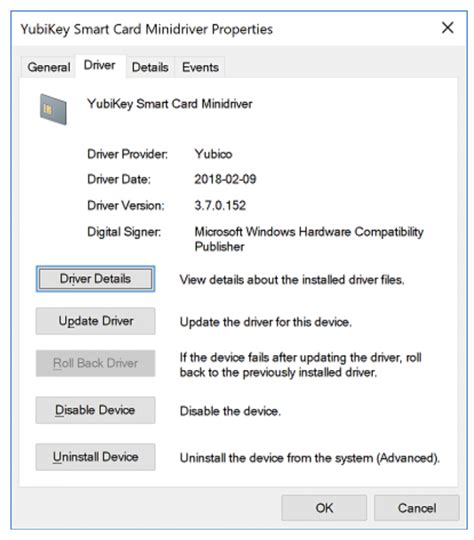 Smart Card Minidriver Versions 